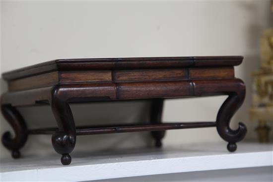 A 19th century Chinese hardwood mantel clock, 20in.